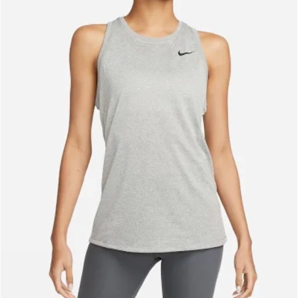 NIKE Team Ace Tennis Tank Heather Gray M